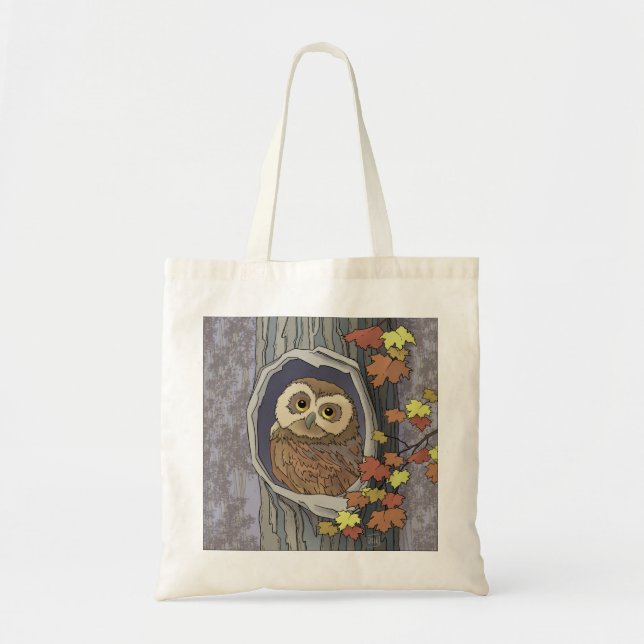 Autumn Owl and Fall Colors   Tote Bag (Front)