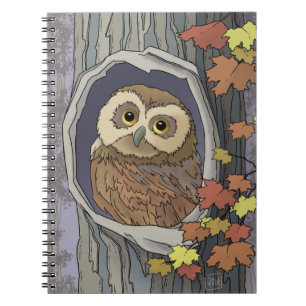 Autumn Owl and Fall Colours   Notebook