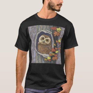 Autumn Owl and Fall Colours   T-Shirt
