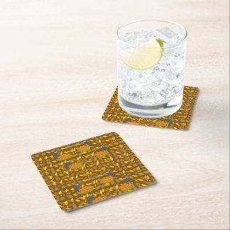 Autumn Owl Pumpkin Pattern Paper Coasters