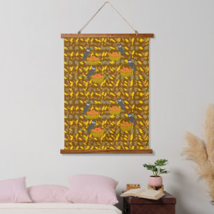 Autumn Owl Pumpkin Pattern Wall Hanging Decor Tapestry