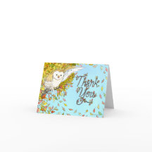 Autumn Owl Thank You Card