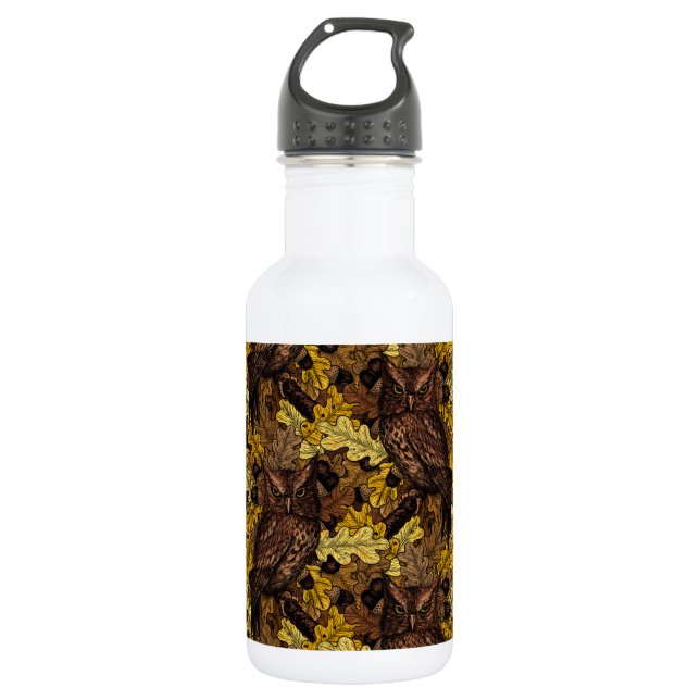 Autumn owls 532 ml water bottle (Front)
