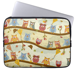 autumn owls laptop sleeve