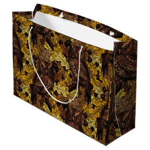Autumn owls large gift bag