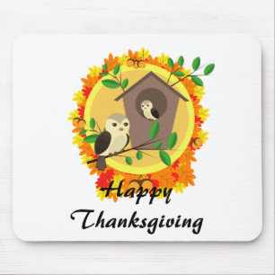 Autumn Owls Mouse Pad