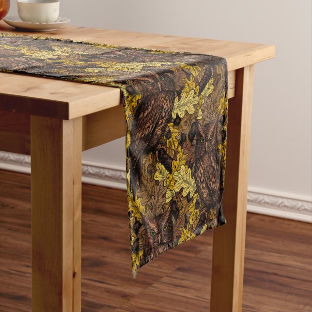 Autumn owls short table runner (In Situ)