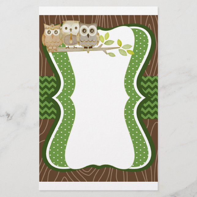 Autumn Owls Stationery (Front)