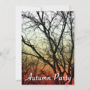 autumn party : ghost tree invitation