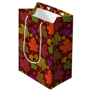 Autumn Party Maple Leaf Pattern Medium Gift Bag