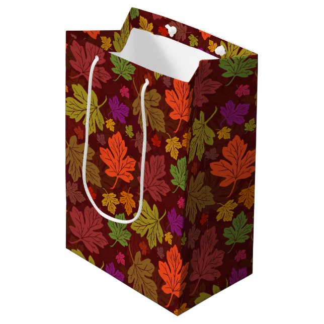 Autumn Party Maple Leaf Pattern Medium Gift Bag (Front Angled)
