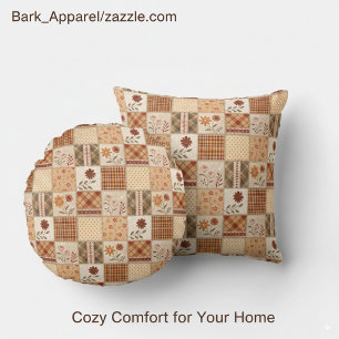 Autumn Patchwork Floral Duvet Cover &  Throw Pillow