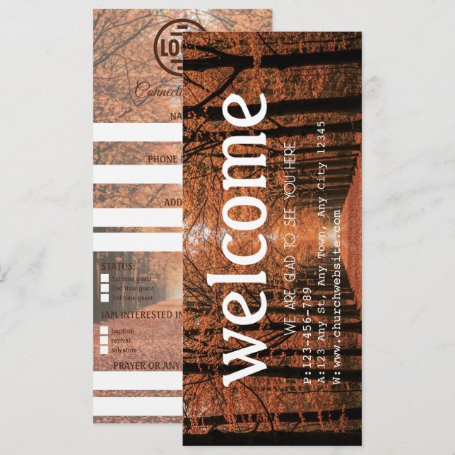 Autumn Path Church Connection Card (Front/Back)