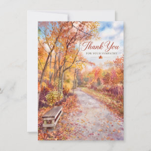 Autumn Path Memorial Sympathy Thank You Card