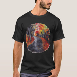 Autumn Path Nature Circle T-Shirt