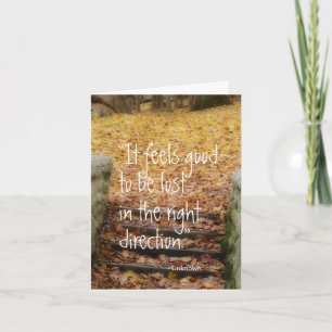 Autumn Path Stairs Poetry All Occassions Card