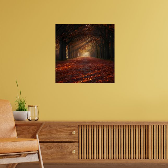 Autumn Pathway – Serene Tree Tunnel Art Print (Living Room 2)