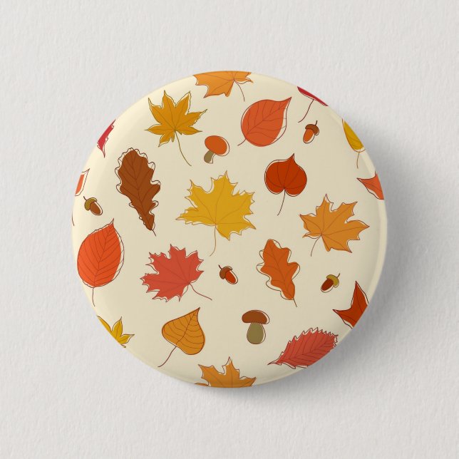 Autumn pattern 2 inch round button (Front)