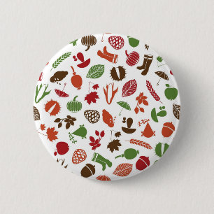Autumn pattern 2 inch round button