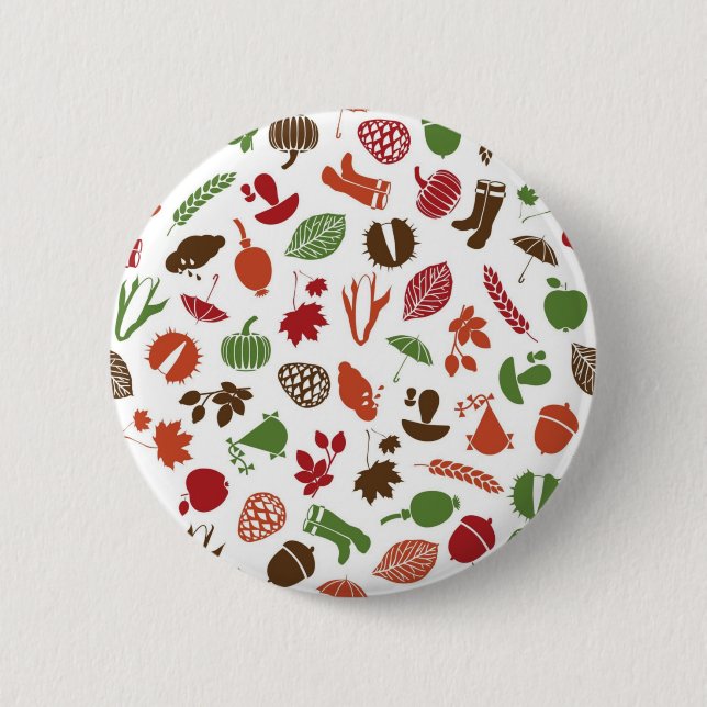 Autumn pattern 2 inch round button (Front)