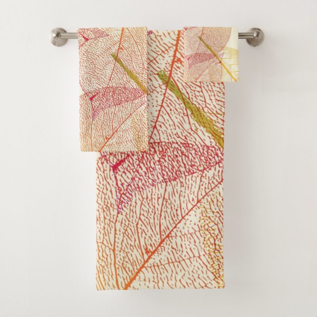 Autumn pattern bath towel set (Insitu)
