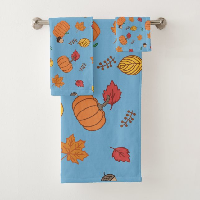 Autumn Pattern Bath Towel Set (Insitu)
