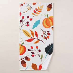 Autumn Pattern Bath Towels