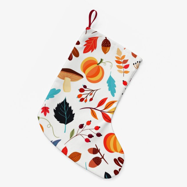 Autumn Pattern Christmas Stocking (Front (Hanging))