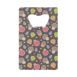 autumn pattern credit card bottle opener