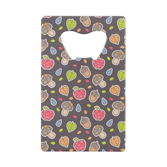 autumn pattern credit card bottle opener (Front)