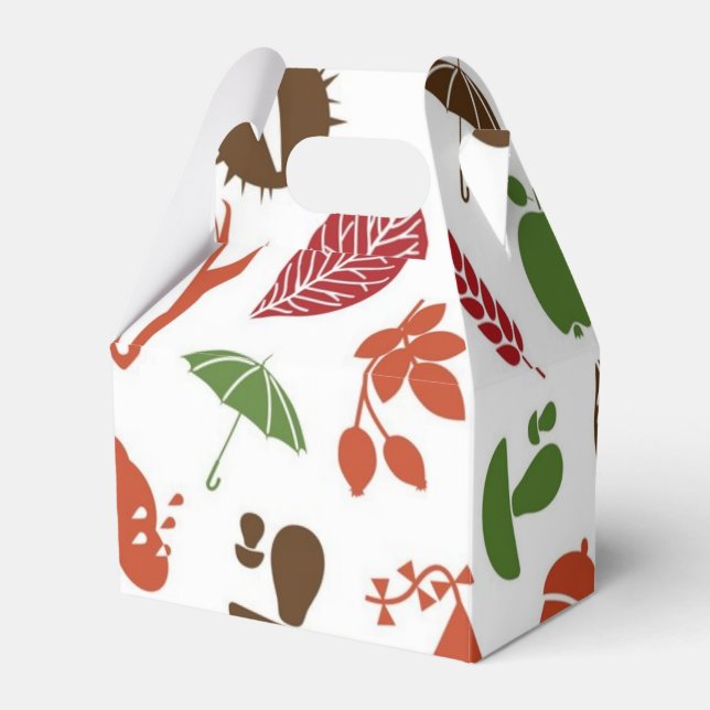 Autumn pattern favor box (Front Side)