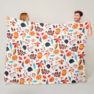 Autumn Pattern Fleece Blanket