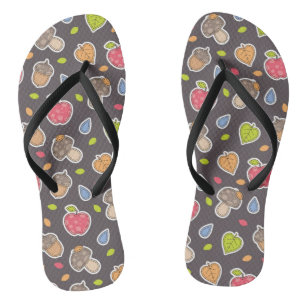 autumn pattern flip flops