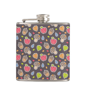 autumn pattern hip flask