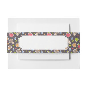 autumn pattern invitation belly band