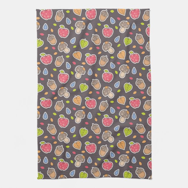 autumn pattern kitchen towel (Vertical)