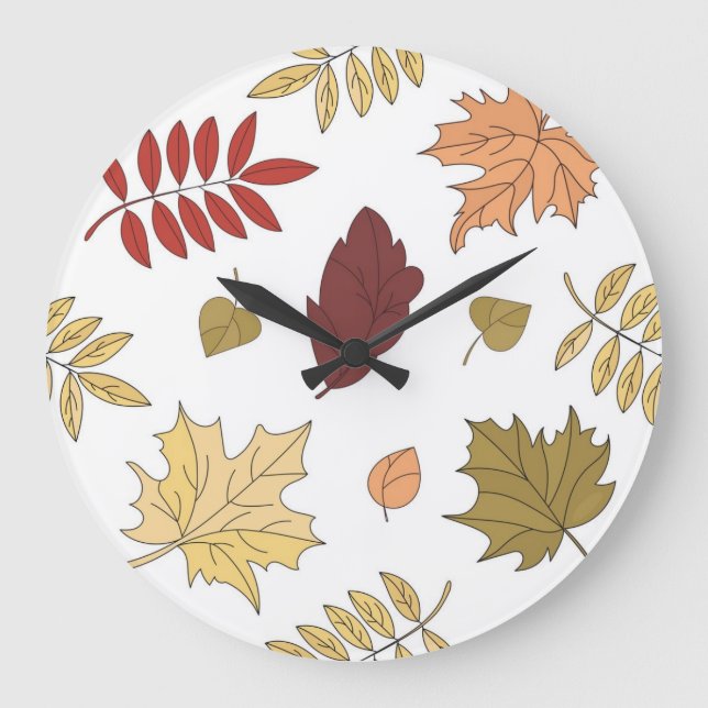 Autumn pattern large clock (Front)