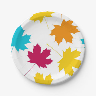 Autumn pattern paper plate