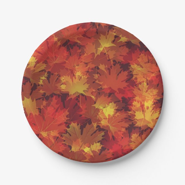 Autumn pattern paper plate (Front)