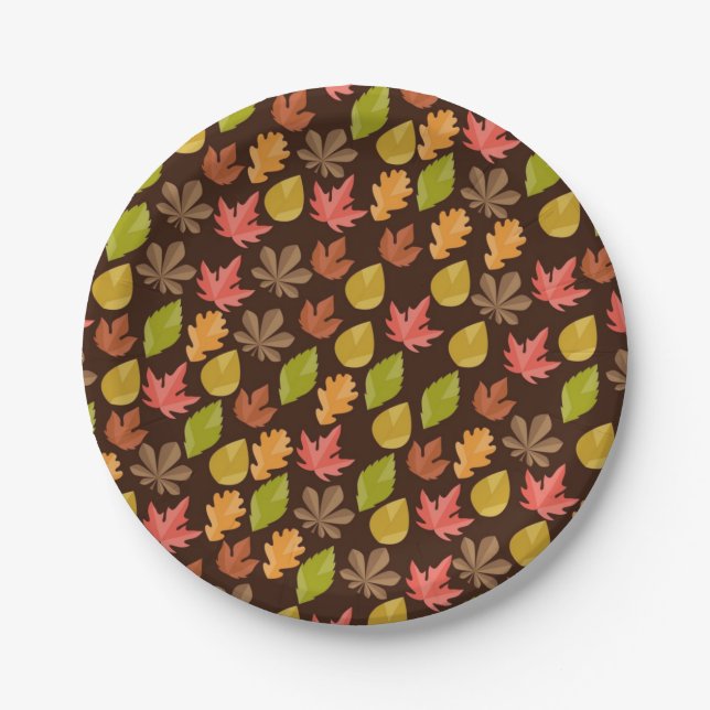 Autumn pattern paper plate (Front)