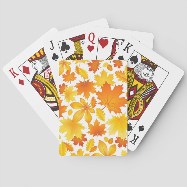 Autumn pattern playing cards (Back)