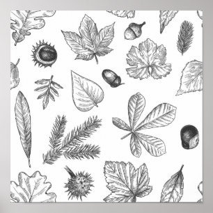 Autumn pattern poster