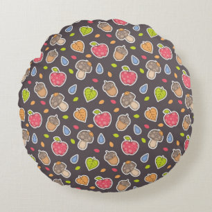 autumn pattern round pillow