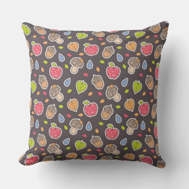 autumn pattern throw pillow (Front)