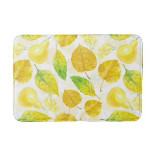 Autumn pattern watercolor bath mat