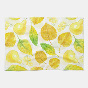 Autumn pattern watercolor kitchen towel
