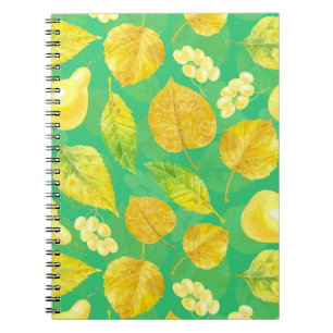 Autumn pattern watercolor notebook