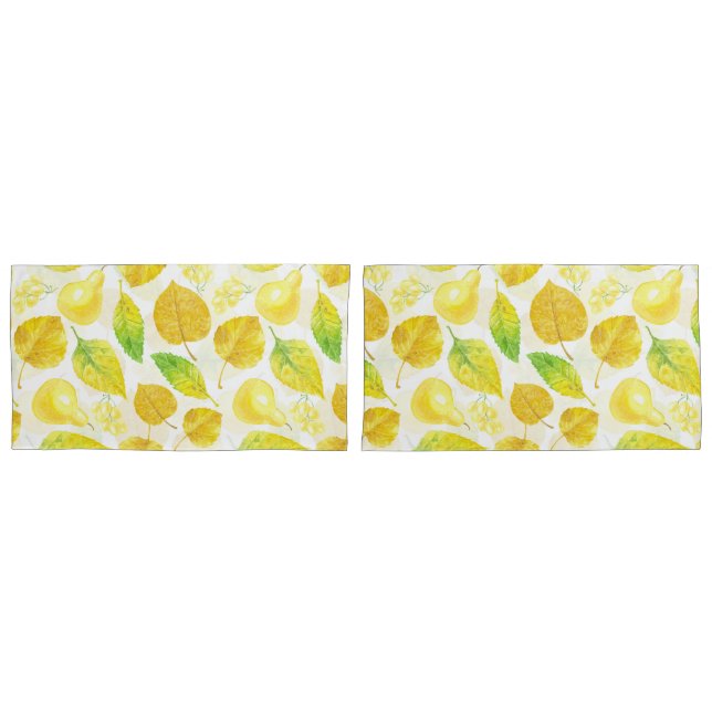 Autumn pattern watercolor pillowcase (Front-Set)