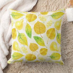 Autumn pattern watercolor throw pillow