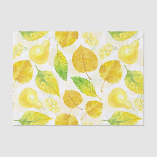 Autumn pattern watercolor tissue paper (Front)